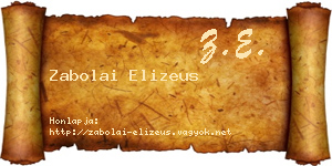 Zabolai Elizeus névjegykártya
